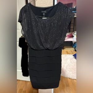 Enfocus Studio Sparkling Black Mini Dress